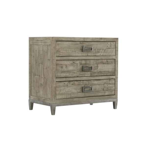 Glazed Silver and Brown 32-Inch Loft Shaw Nightstand, image 1
