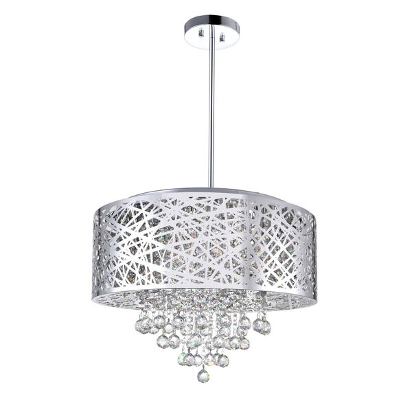 Eternity Chrome Nine-Light 22-Inch Chandelier with K9 Clear Crystal, image 1