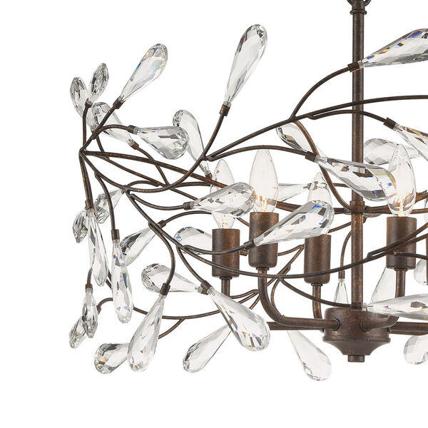 Crislett Sunglow Bronze Six-Light 23-Inch Pendant With Clear Crystal, image 3