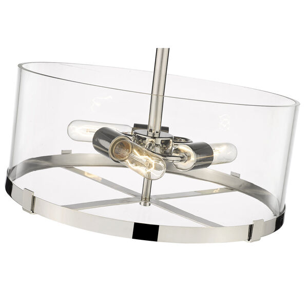 Callista Polished Nickel Three-Light Semi Flush Mount with Clear Glass Shade, image 6