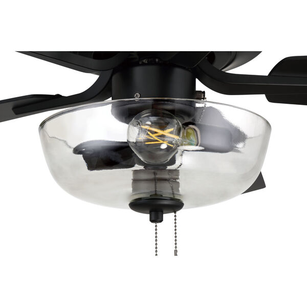 Pro Plus Flat Black 52-Inch Two-Light Ceiling Fan with Clear Glass Bowl Shade, image 6