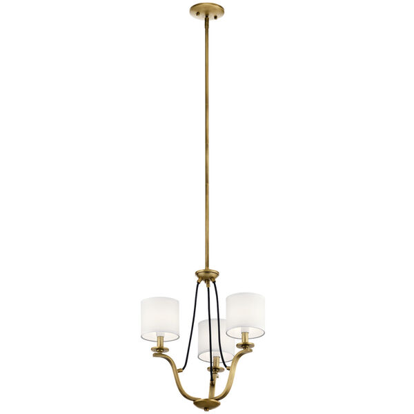Thisbe Natural Brass 18-Inch Three-Light Chandelier, image 1