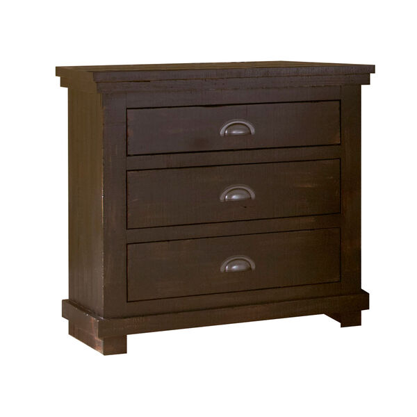Willow Distressed Black Nightstand, image 1