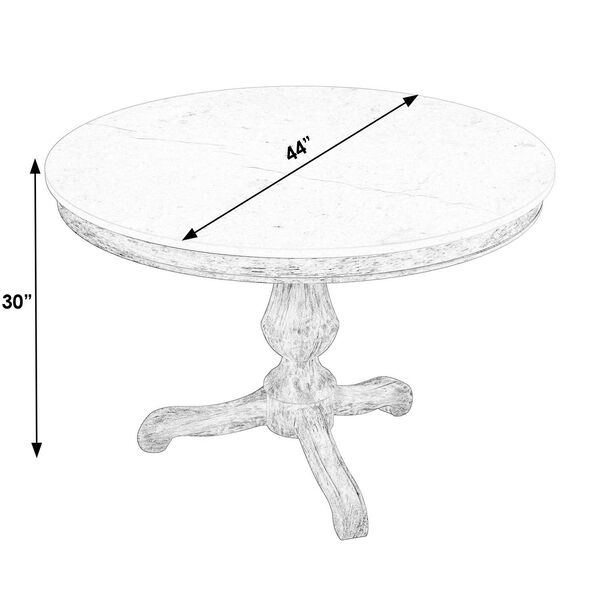 Danielle Sandalwood Beige 44-Inch Round Pedestal Marble Dining Table, image 3