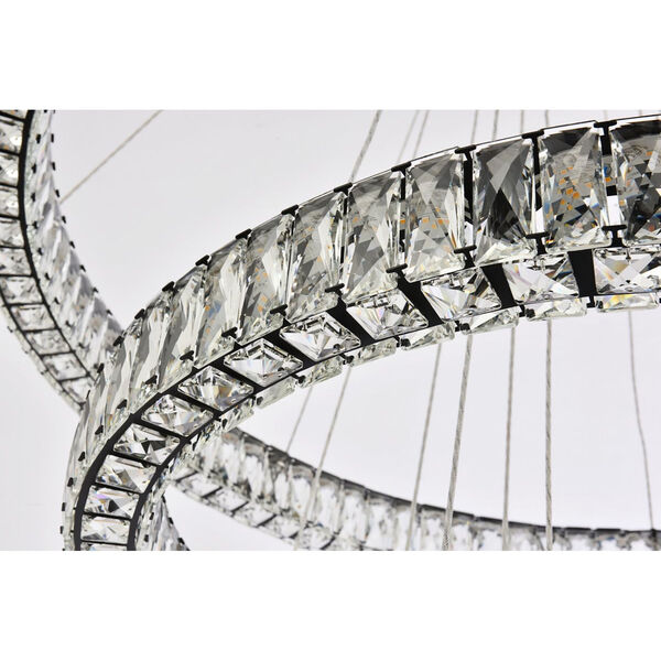Monroe Black Integrated LED Four Ring Chandelier, image 6