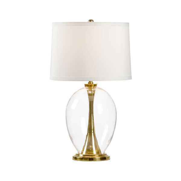 Allanah Polished Brass and White One-Light Table Lamp, image 1