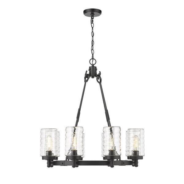 Tahoe Matte Black Eight-Light Outdoor Pendant with Clear Glass Shade, image 4