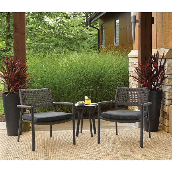 Eiland Composite Cord Mocha and Carbon Club Chair with Pepper Cushions - Set of 2, image 3
