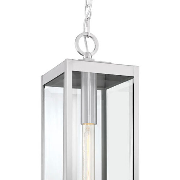 Pax Stainless Steel 7-Inch One-Light Outdoor Hanging Lantern with Beveled Glass, image 5