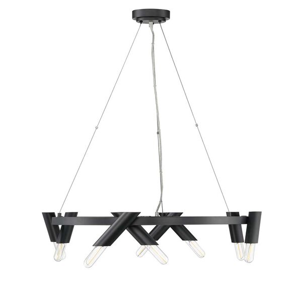Pipeline Oil Rubbed Bronze Eight-Light Integrated LED Chandelier, image 2