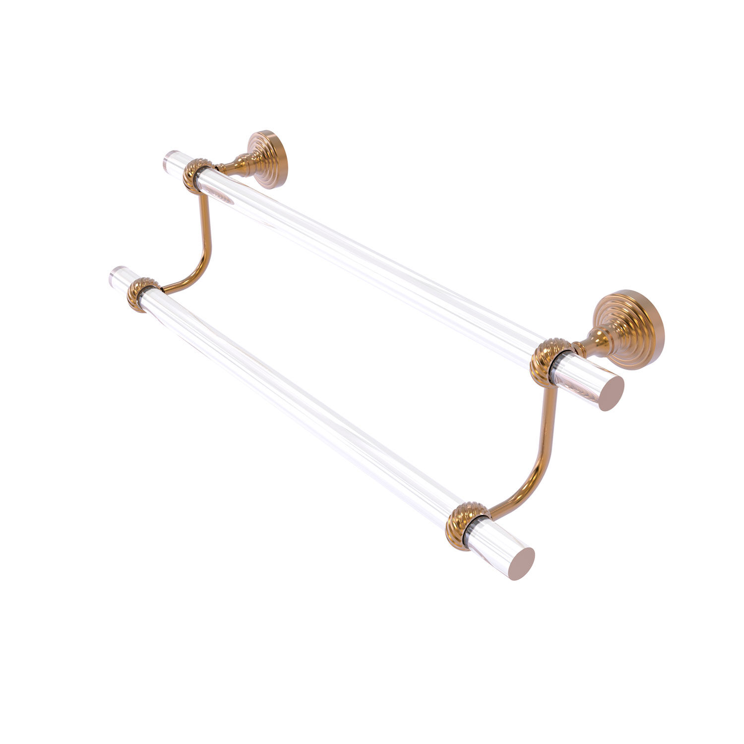 Allied Brass PG-72T-24-BBR Pacific Grove Collection 24 Inch Double Towel Bar with Twisted Accents Brushed Bronze