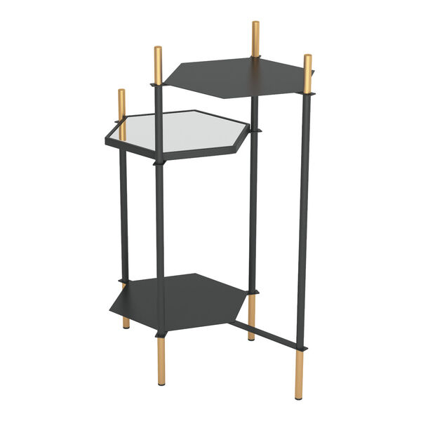 William Gold and Black Side Table, image 6
