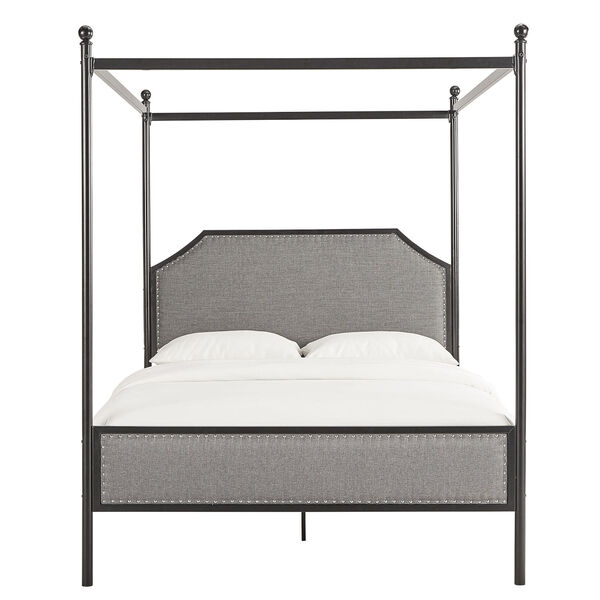 Mito Gray Upholstered Metal Canopy Queen Bed, image 3