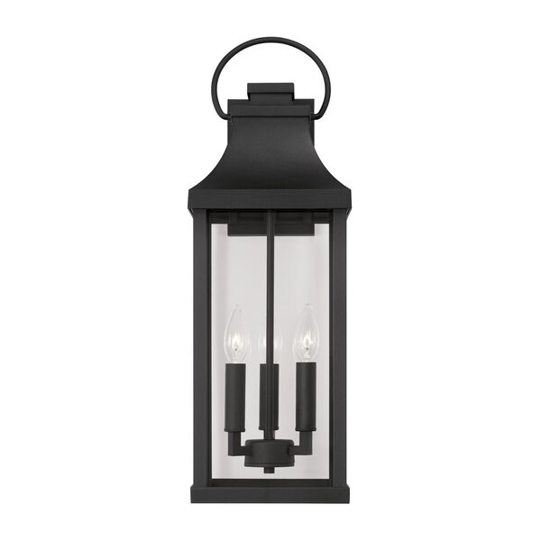 Bradford Black Outdoor Three-Light Wall Lantern with Clear Glass, image 5