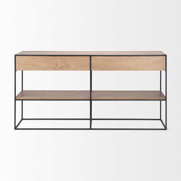 Morris Beige and Black Two Drawer Console Table, image 2