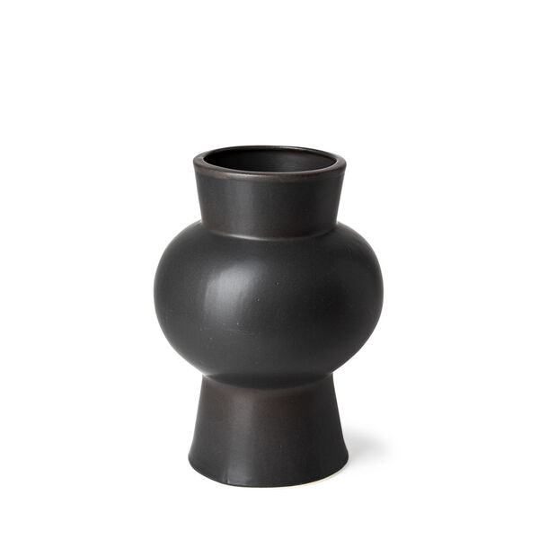 Laforge II Matte Black Ceramic Vase, image 1