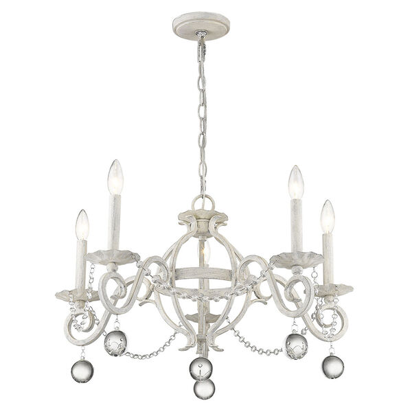 Callie Country White Five-Light Chandelier, image 6