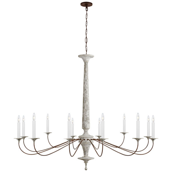 Bordeaux Grande Chandelier in Swedish White and Natural Rust by Suzanne Kasler, image 1