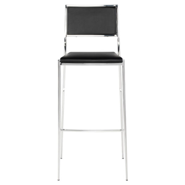 Aaron Black and Silver Bar Stool, image 2