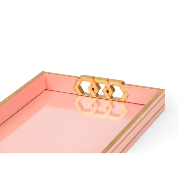 Shayla Copas Coral and Gold Leaf Serving Tray, image 2