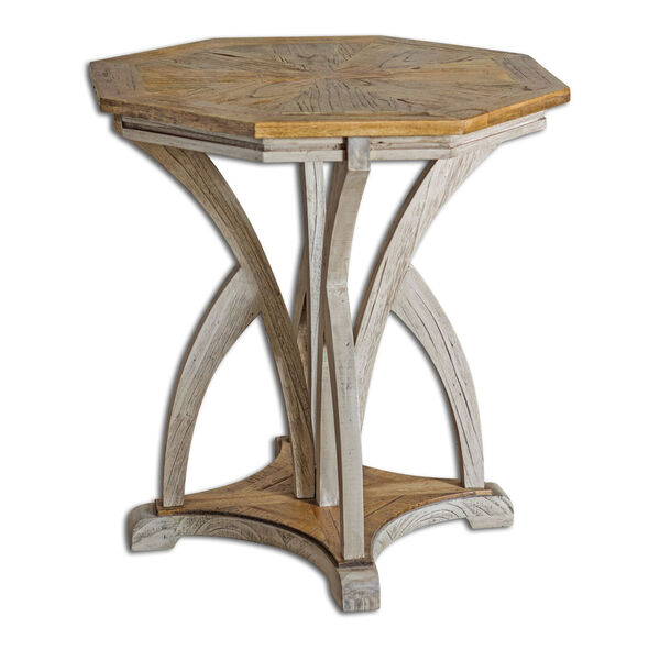 Ranen Golden Mango with Aged White Accent Table, image 1