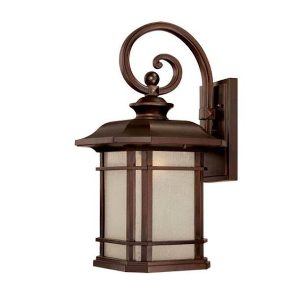 Somerset Architectural Bronze Large 22-Inch Wall Lantern with Frosted Clear Seeded Glass, image 1