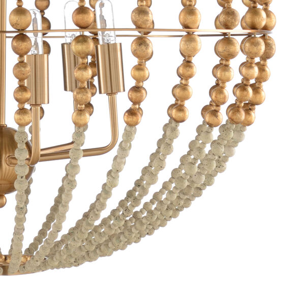 White and Gold Six-Light 24-Inch Gaze Chandelier, image 2