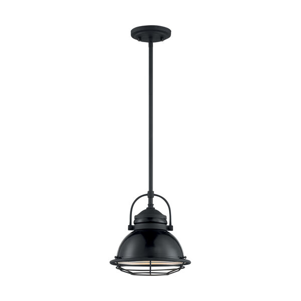 Upton Gloss Black and Silver 10-Inch One-Light Pendant, image 3