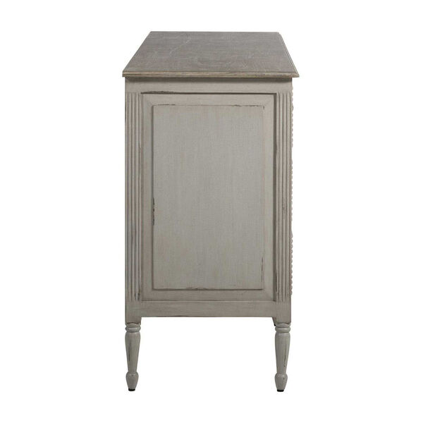 Caroline Antique White and Feather Gray 68-Inch Chest, image 4