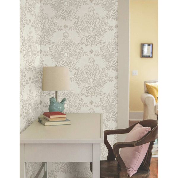 Cottontail Toile Wicker Peel and Stick Wallpaper, image 1