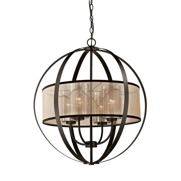 Diffusion Oil Rubbed Bronze 24-Inch Four-Light Chandelier, image 1