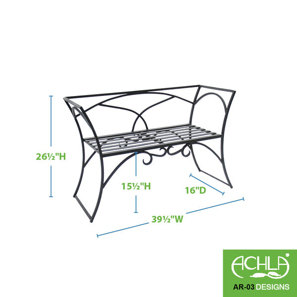 Arbor Wrought Iron Bench With Back, image 2