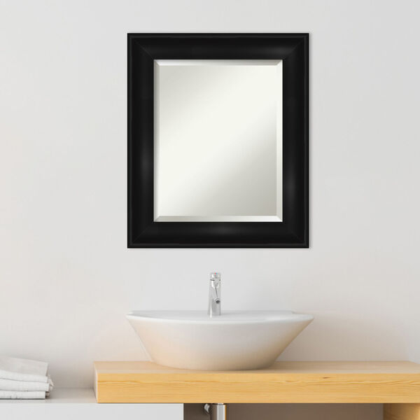 Black 22W X 26H-Inch Bathroom Vanity Wall Mirror, image 3