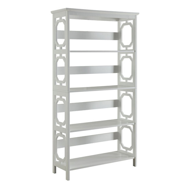 Selby White Five Tier Bookcase, image 1