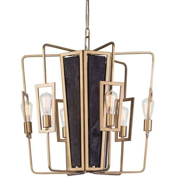 Madeira Rustic Gold Six-Light Chandelier, image 1