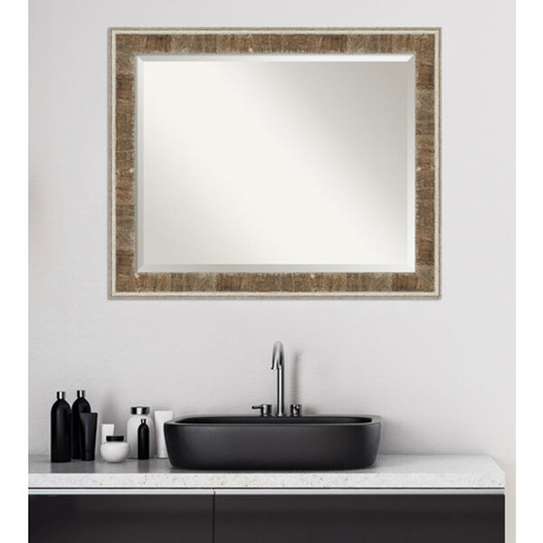Farmhouse Brown 33-Inch Bathroom Wall Mirror, image 5