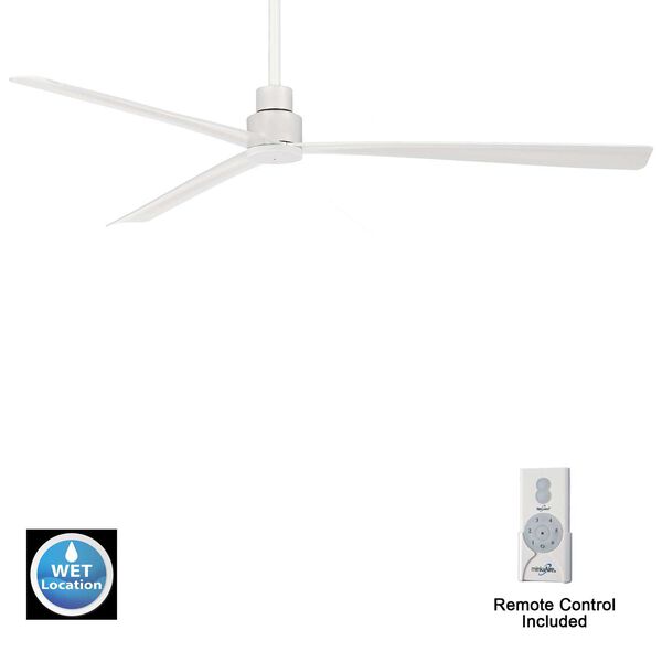 Simple Flat White 65-Inch Outdoor Ceiling Fan, image 1