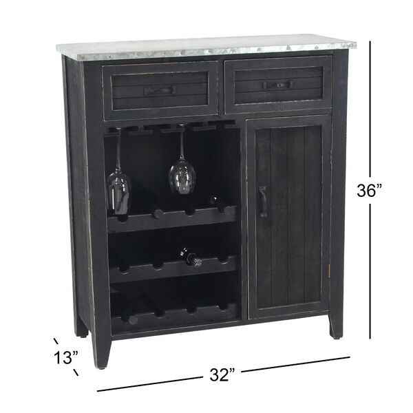 Black Wood Wine Storage Cabinet, image 2