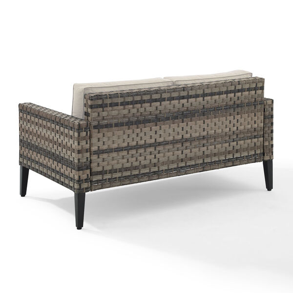 Prescott Taupe and Brown Outdoor Wicker Loveseat, image 5