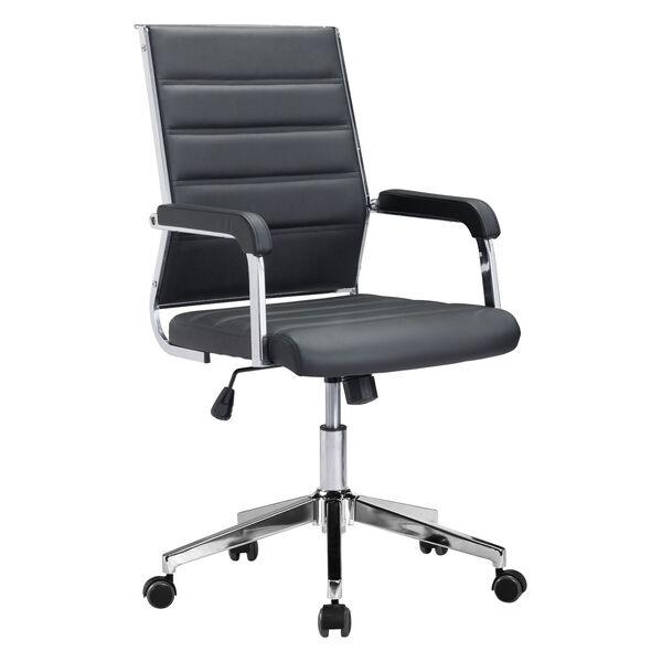 Liderato Black and Silver Office Chair, image 1