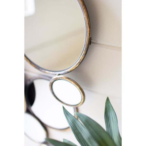 Antique Brass Metal Bubbles Mirror, image 2