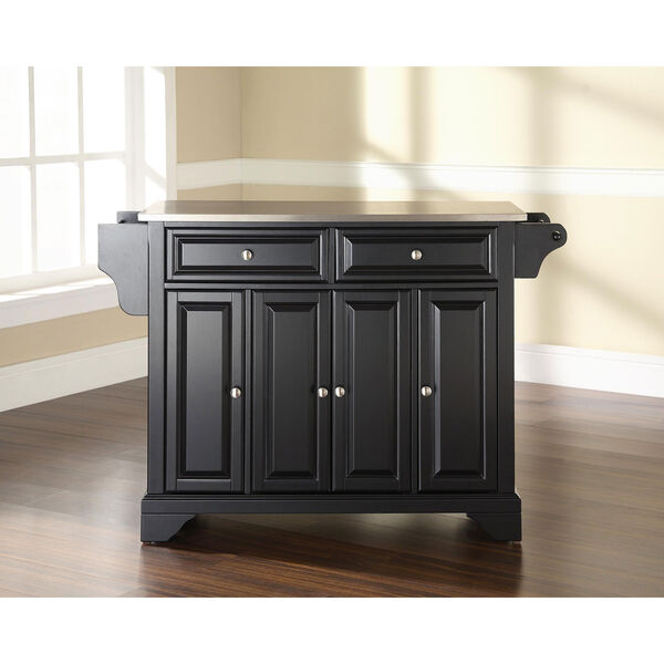 LaFayette Stainless Steel Top Kitchen Island in Black Finish, image 4