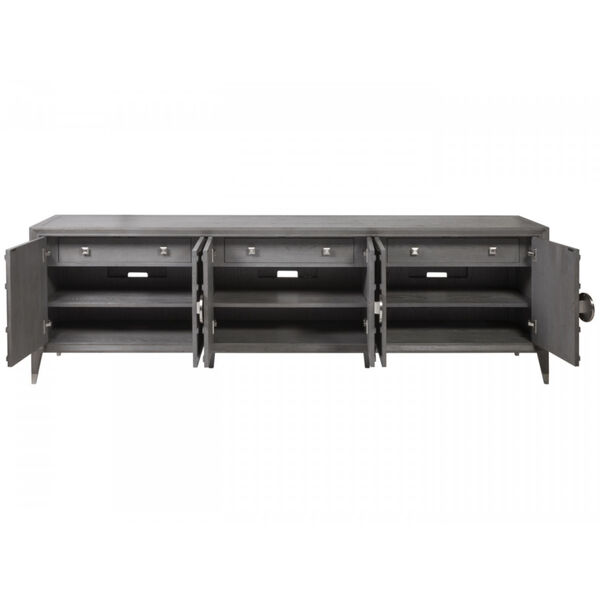 Signature Designs Gray and Brushed Nickel Appellation Long Media Console, image 2
