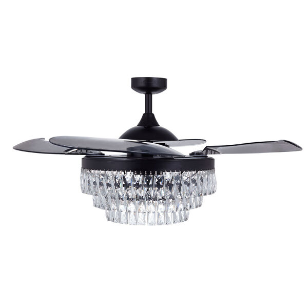 Veil Antique Black with Smoke 48-Inch One-Light Fandelier with Retractable Blades, image 1