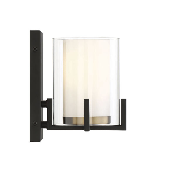 Eaton Matte Black and Warm Brass One-Light Wall Sconce, image 5