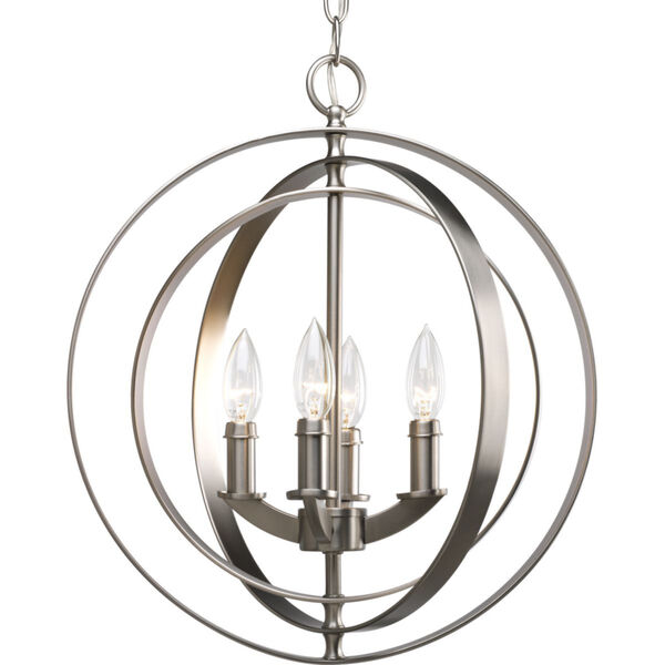 Equinox Burnished Silver Four-Light Lantern Pendant with Matching Candle Sleeves, image 1
