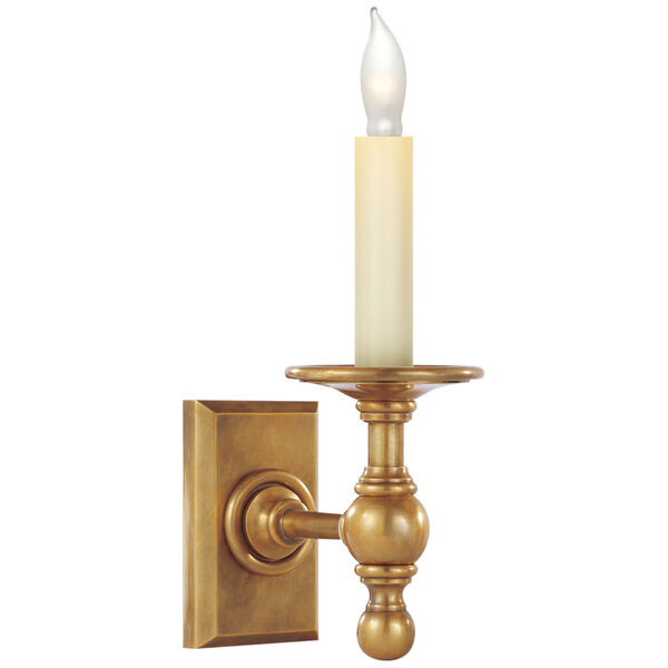Single Library Classic Sconce in Hand-Rubbed Antique Brass by Chapman and Myers, image 1