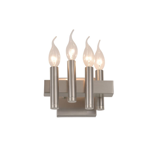 Collette Satin Nickel Four-Light Right Facing Flames Bath Vanity, image 3