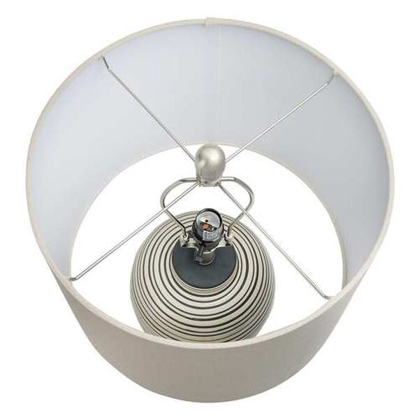Grey Ceramic Textured Striped One-Light Table Lamp, image 5