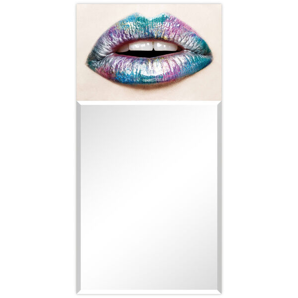 Cotton Candy Lips Blue 48 x 24-Inch Rectangular Beveled Wall Mirror, image 6